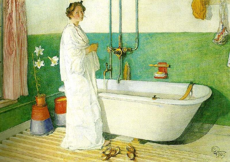 Carl Larsson lisbeth -badrummet oil painting picture